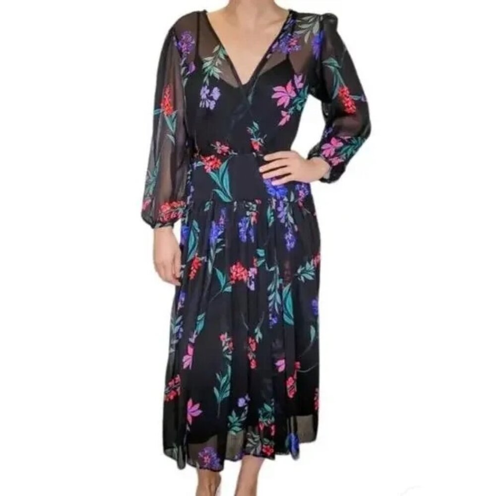 Calvin Klein Floral Maxi Wrap Dress NWT